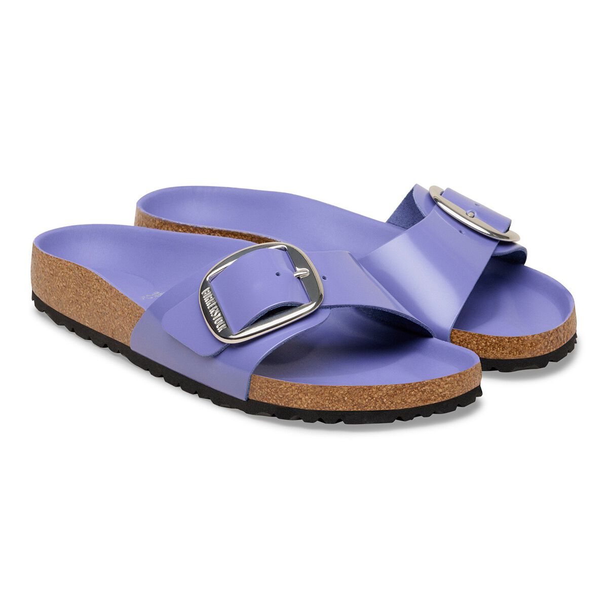 Madrid Big Buckle Natural Leather Patent - High-Shine Purple Dusk