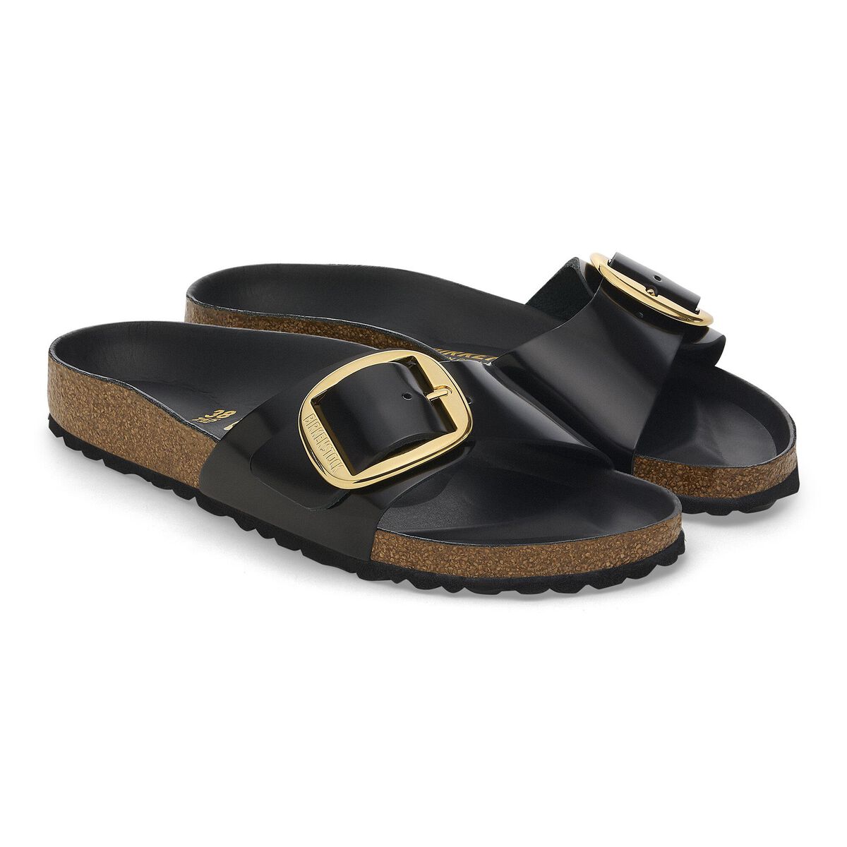 Madrid Big Buckle Natural Leather Patent - Nappa Glamour