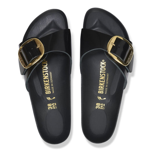 Madrid Big Buckle Natural Leather Patent - Nappa Glamour