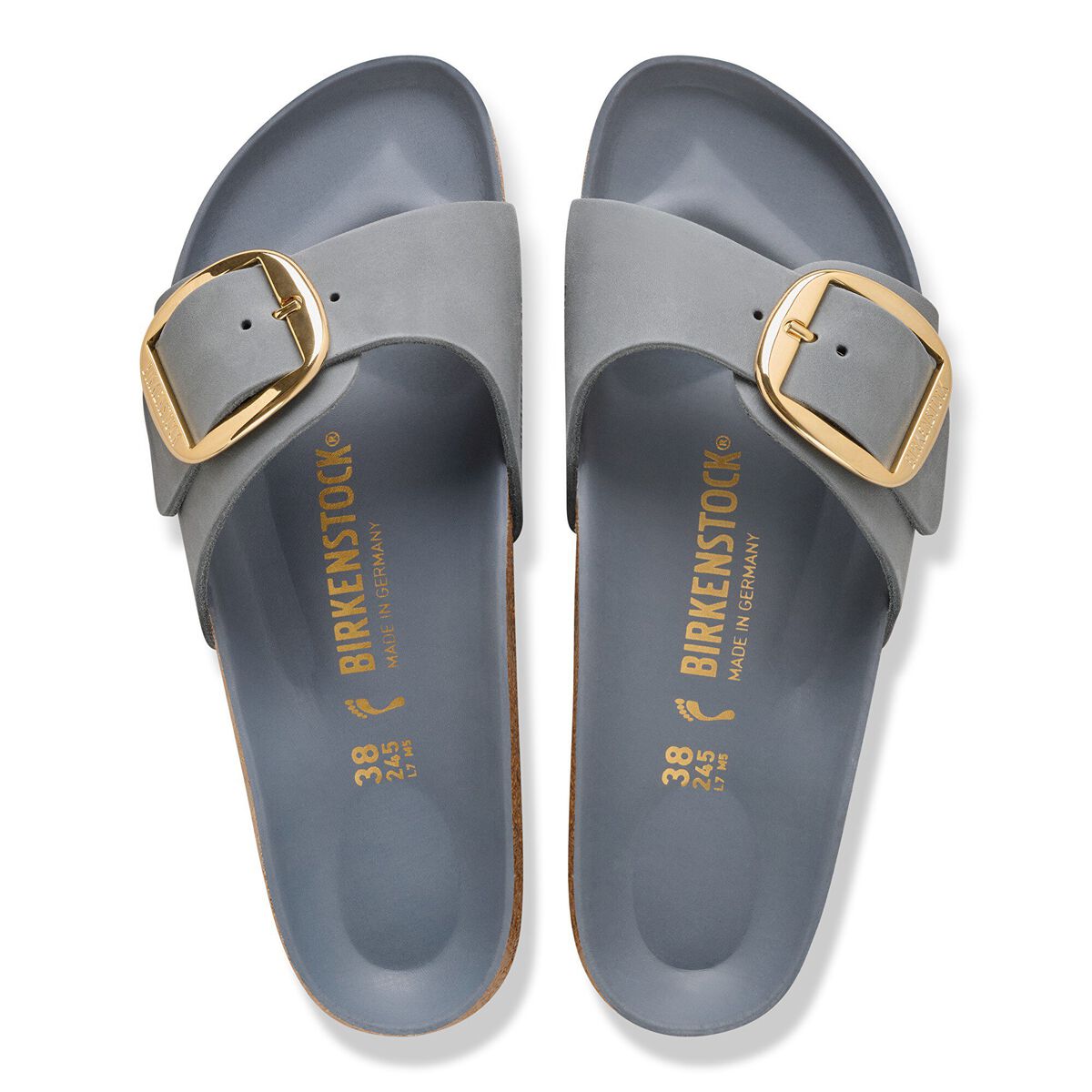 Madrid Big Buckle Natural Leather Oiled - Basalt Gray
