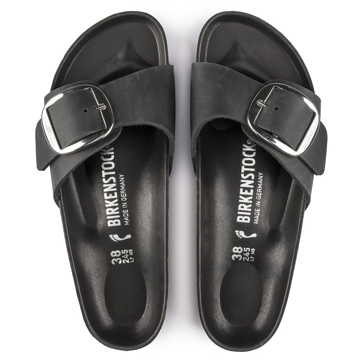 Madrid Big Buckle Natural Leather Oiled - Black